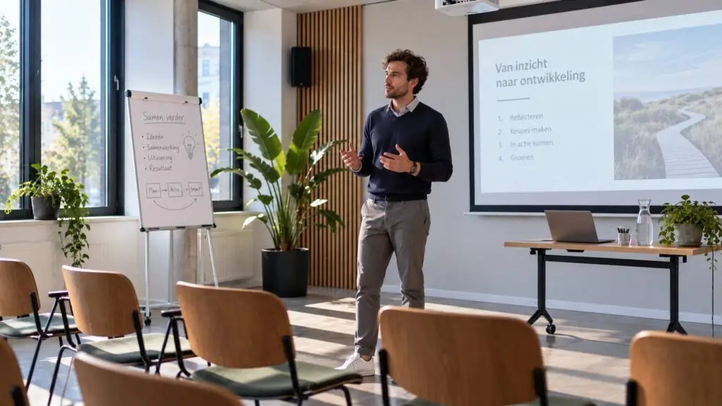 SMART doelen voor persoonlijke ontwikkeling toepassen door een concrete vaardigheid zoals presenteren gericht te oefenen